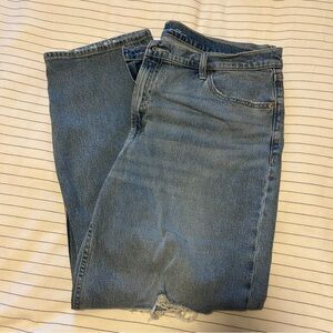 Old Navy Ripped Mid Rise Loose Boyfriend Jeans, Size 16, Tall